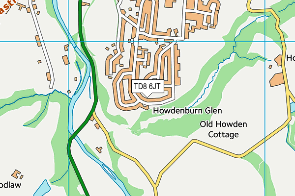TD8 6JT map - OS VectorMap District (Ordnance Survey)