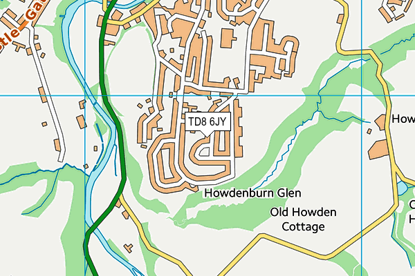TD8 6JY map - OS VectorMap District (Ordnance Survey)