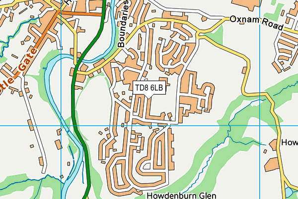 TD8 6LB map - OS VectorMap District (Ordnance Survey)