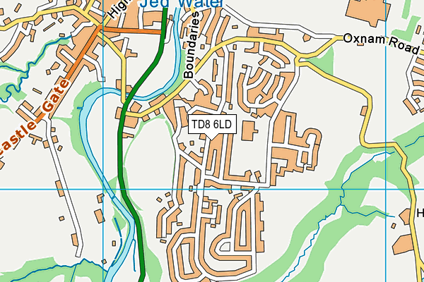 TD8 6LD map - OS VectorMap District (Ordnance Survey)
