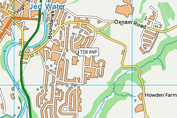 TD8 6NP map - OS VectorMap District (Ordnance Survey)