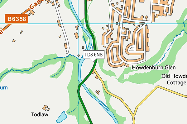 TD8 6NS map - OS VectorMap District (Ordnance Survey)