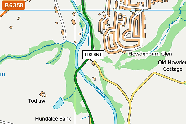TD8 6NT map - OS VectorMap District (Ordnance Survey)