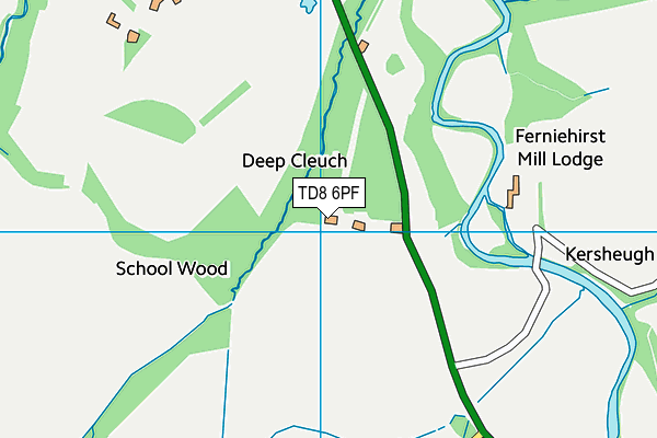 TD8 6PF map - OS VectorMap District (Ordnance Survey)