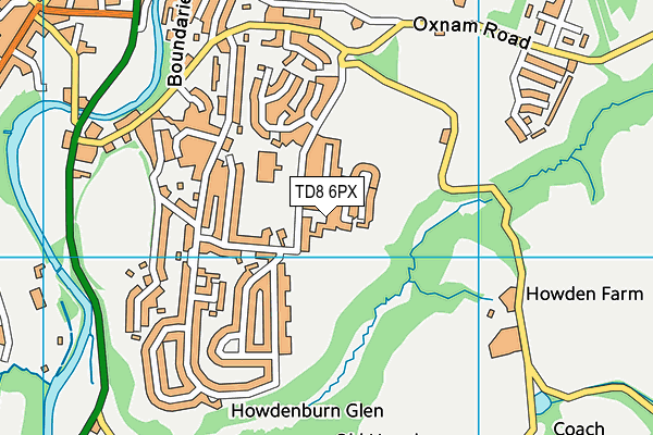 TD8 6PX map - OS VectorMap District (Ordnance Survey)