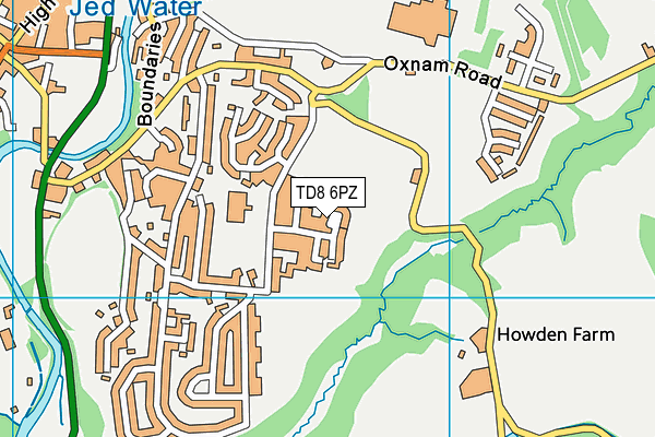 TD8 6PZ map - OS VectorMap District (Ordnance Survey)