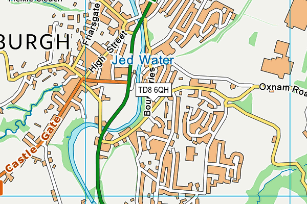 TD8 6QH map - OS VectorMap District (Ordnance Survey)