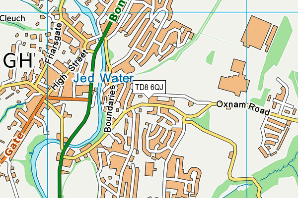 TD8 6QJ map - OS VectorMap District (Ordnance Survey)