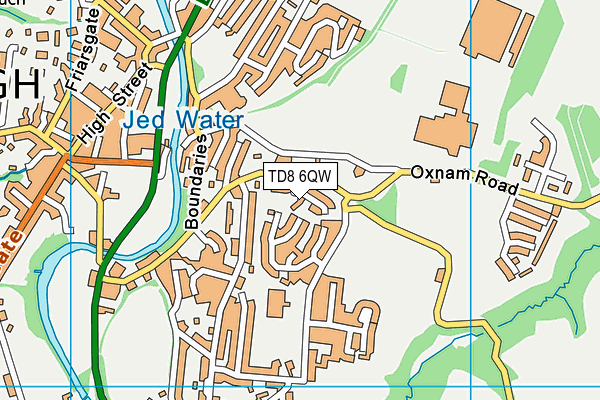 TD8 6QW map - OS VectorMap District (Ordnance Survey)