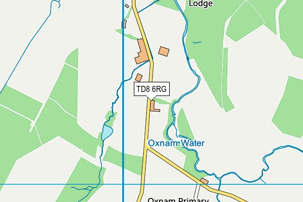 TD8 6RG map - OS VectorMap District (Ordnance Survey)