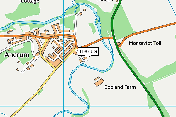 TD8 6UG map - OS VectorMap District (Ordnance Survey)