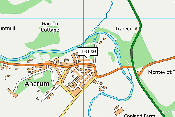 TD8 6XG map - OS VectorMap District (Ordnance Survey)