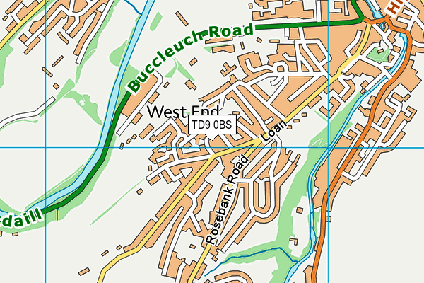 TD9 0BS map - OS VectorMap District (Ordnance Survey)