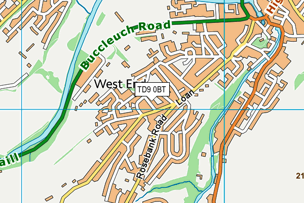 TD9 0BT map - OS VectorMap District (Ordnance Survey)