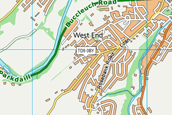 TD9 0BY map - OS VectorMap District (Ordnance Survey)