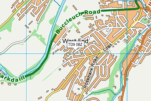 TD9 0BZ map - OS VectorMap District (Ordnance Survey)