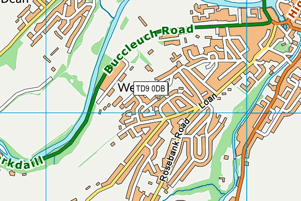 TD9 0DB map - OS VectorMap District (Ordnance Survey)