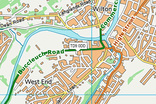 TD9 0DD map - OS VectorMap District (Ordnance Survey)