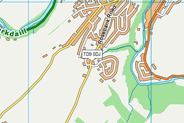 TD9 0DJ map - OS VectorMap District (Ordnance Survey)