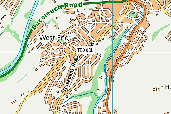 TD9 0DL map - OS VectorMap District (Ordnance Survey)