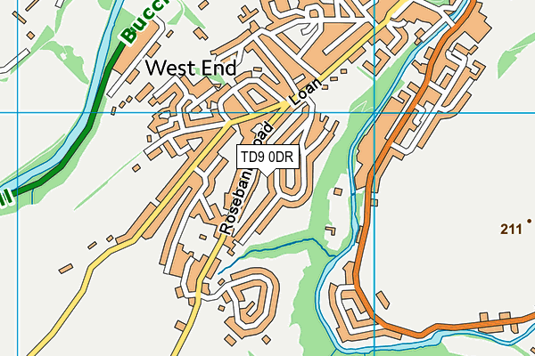 TD9 0DR map - OS VectorMap District (Ordnance Survey)