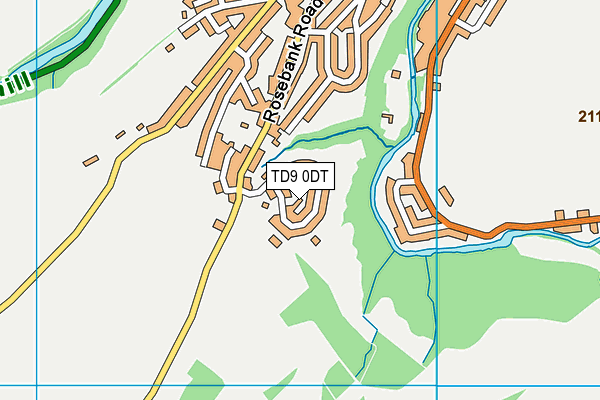 TD9 0DT map - OS VectorMap District (Ordnance Survey)