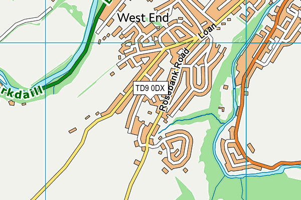 TD9 0DX map - OS VectorMap District (Ordnance Survey)