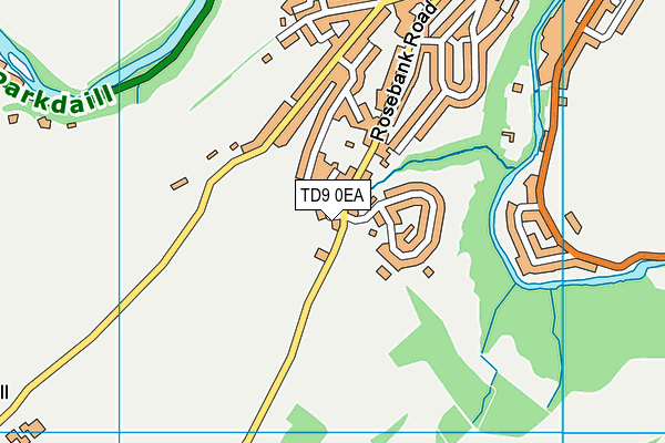 TD9 0EA map - OS VectorMap District (Ordnance Survey)