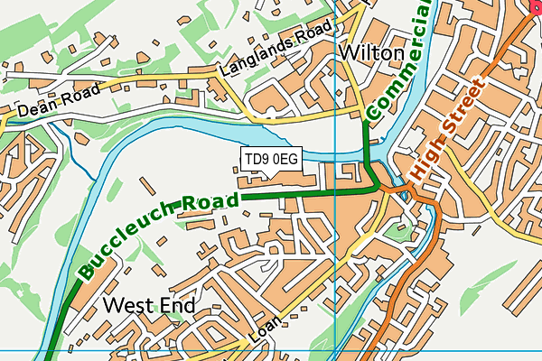 TD9 0EG map - OS VectorMap District (Ordnance Survey)