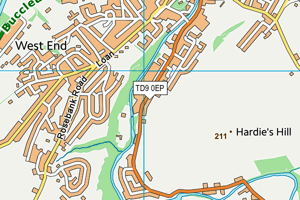 TD9 0EP map - OS VectorMap District (Ordnance Survey)