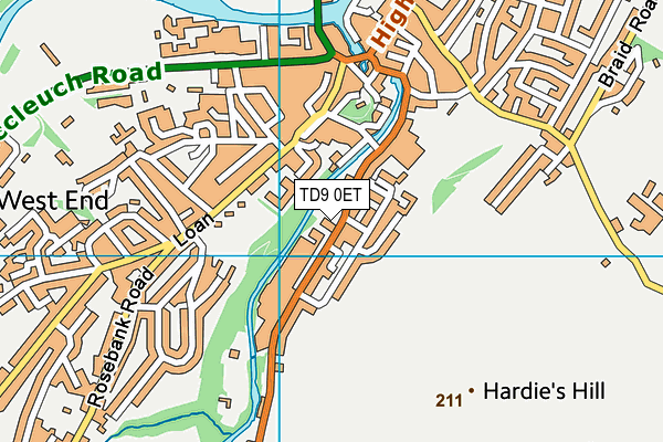 TD9 0ET map - OS VectorMap District (Ordnance Survey)