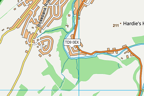 TD9 0EX map - OS VectorMap District (Ordnance Survey)