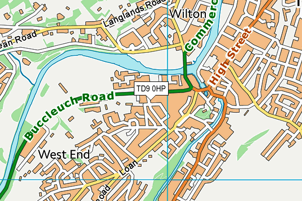 TD9 0HP map - OS VectorMap District (Ordnance Survey)