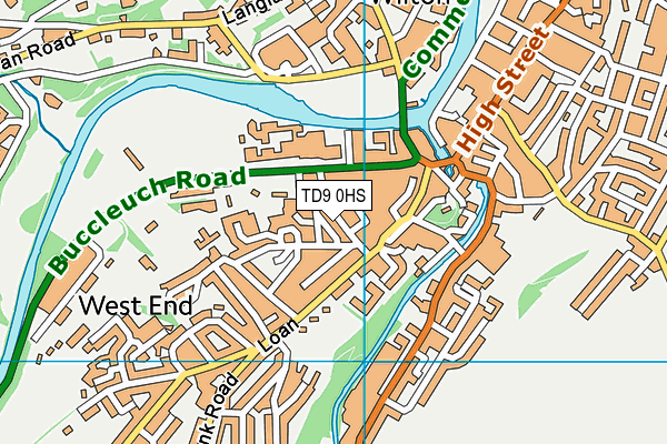 TD9 0HS map - OS VectorMap District (Ordnance Survey)