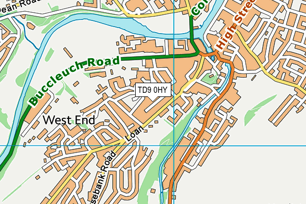 TD9 0HY map - OS VectorMap District (Ordnance Survey)