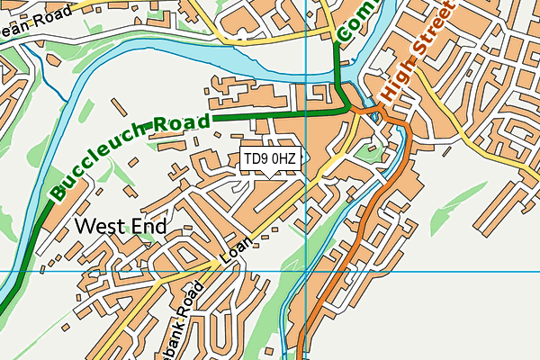 TD9 0HZ map - OS VectorMap District (Ordnance Survey)