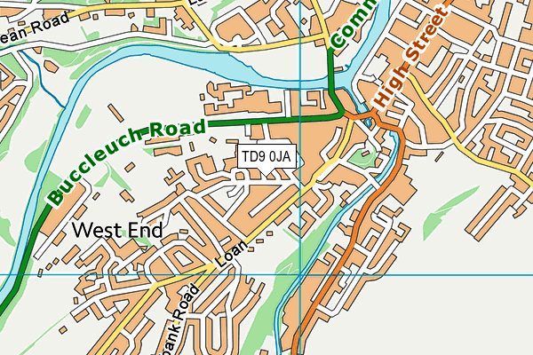 TD9 0JA map - OS VectorMap District (Ordnance Survey)