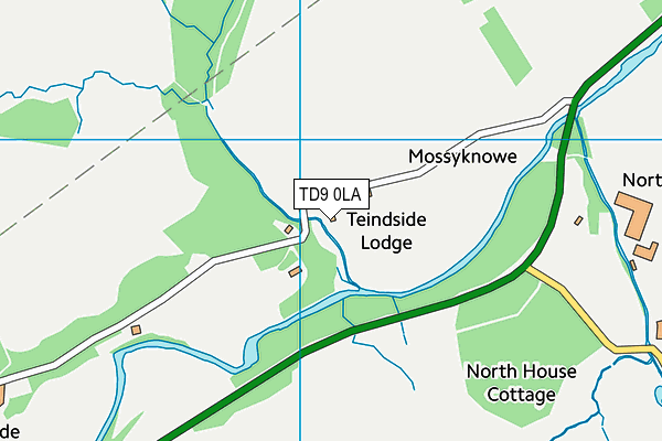 TD9 0LA map - OS VectorMap District (Ordnance Survey)