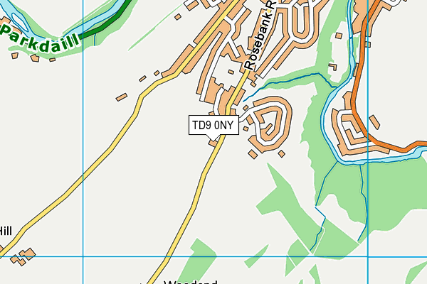 TD9 0NY map - OS VectorMap District (Ordnance Survey)