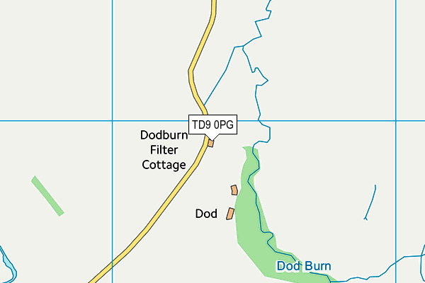 TD9 0PG map - OS VectorMap District (Ordnance Survey)