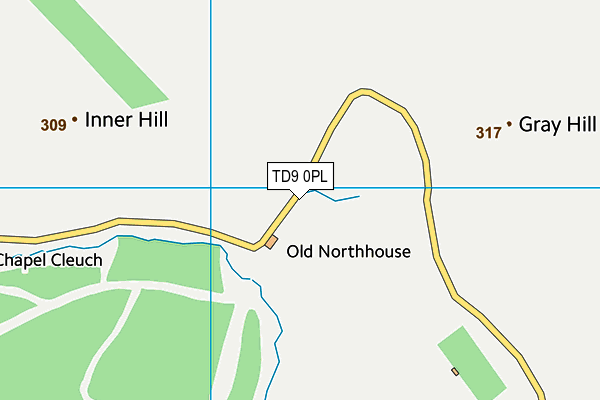 TD9 0PL map - OS VectorMap District (Ordnance Survey)