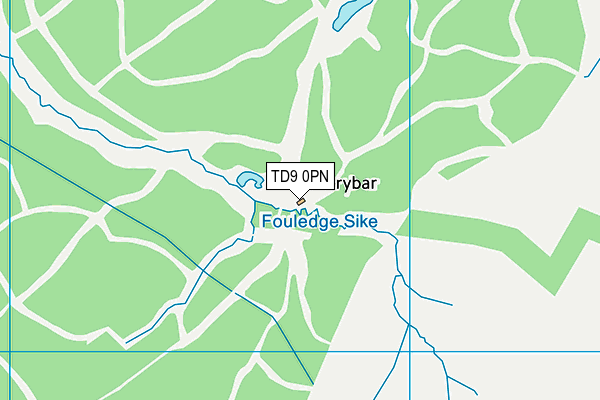 TD9 0PN map - OS VectorMap District (Ordnance Survey)