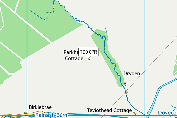 TD9 0PR map - OS VectorMap District (Ordnance Survey)