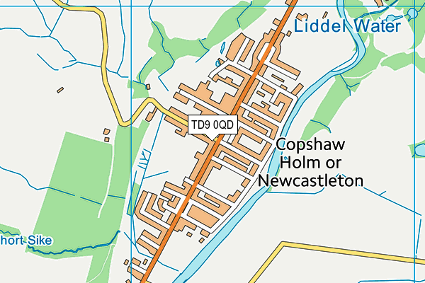 TD9 0QD map - OS VectorMap District (Ordnance Survey)