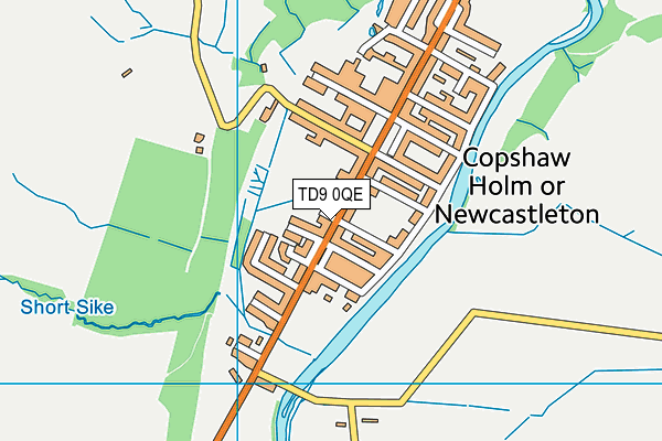 TD9 0QE map - OS VectorMap District (Ordnance Survey)