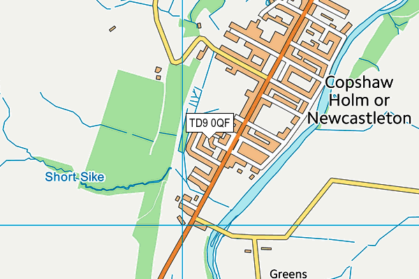 TD9 0QF map - OS VectorMap District (Ordnance Survey)