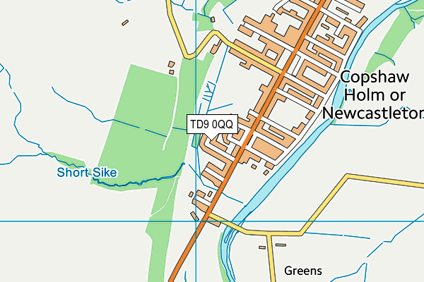 TD9 0QQ map - OS VectorMap District (Ordnance Survey)