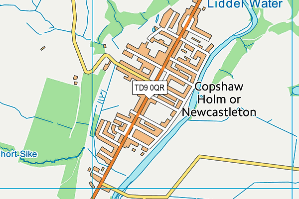 TD9 0QR map - OS VectorMap District (Ordnance Survey)