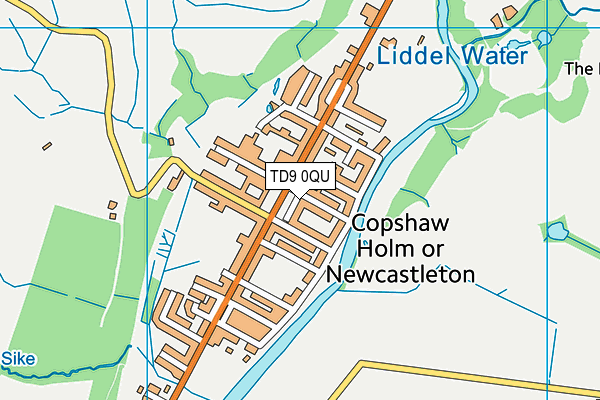 TD9 0QU map - OS VectorMap District (Ordnance Survey)