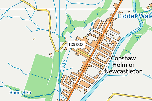 TD9 0QX map - OS VectorMap District (Ordnance Survey)